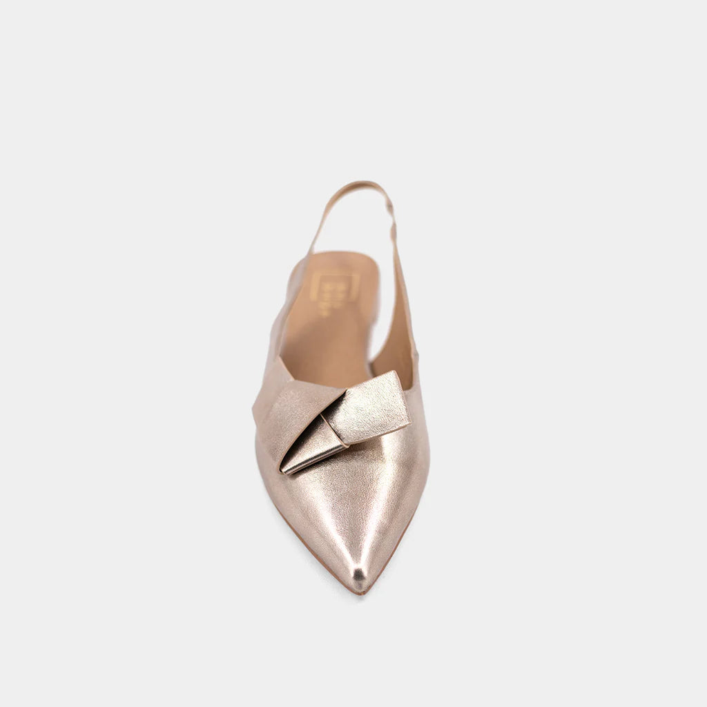 Audrey Sling Back Flats- Gold