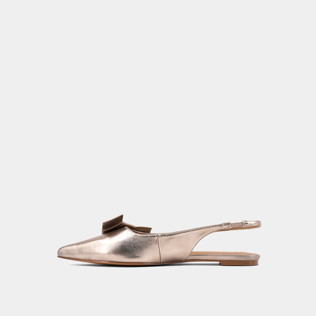 Audrey Sling Back Flats- Gold