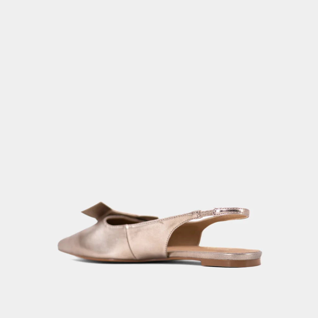 Audrey Sling Back Flats- Gold