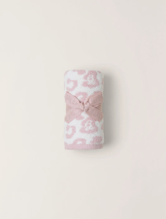 Barefoot Dreams CozyChic Barefoot In The Wild Baby Blanket-Pink/Cream