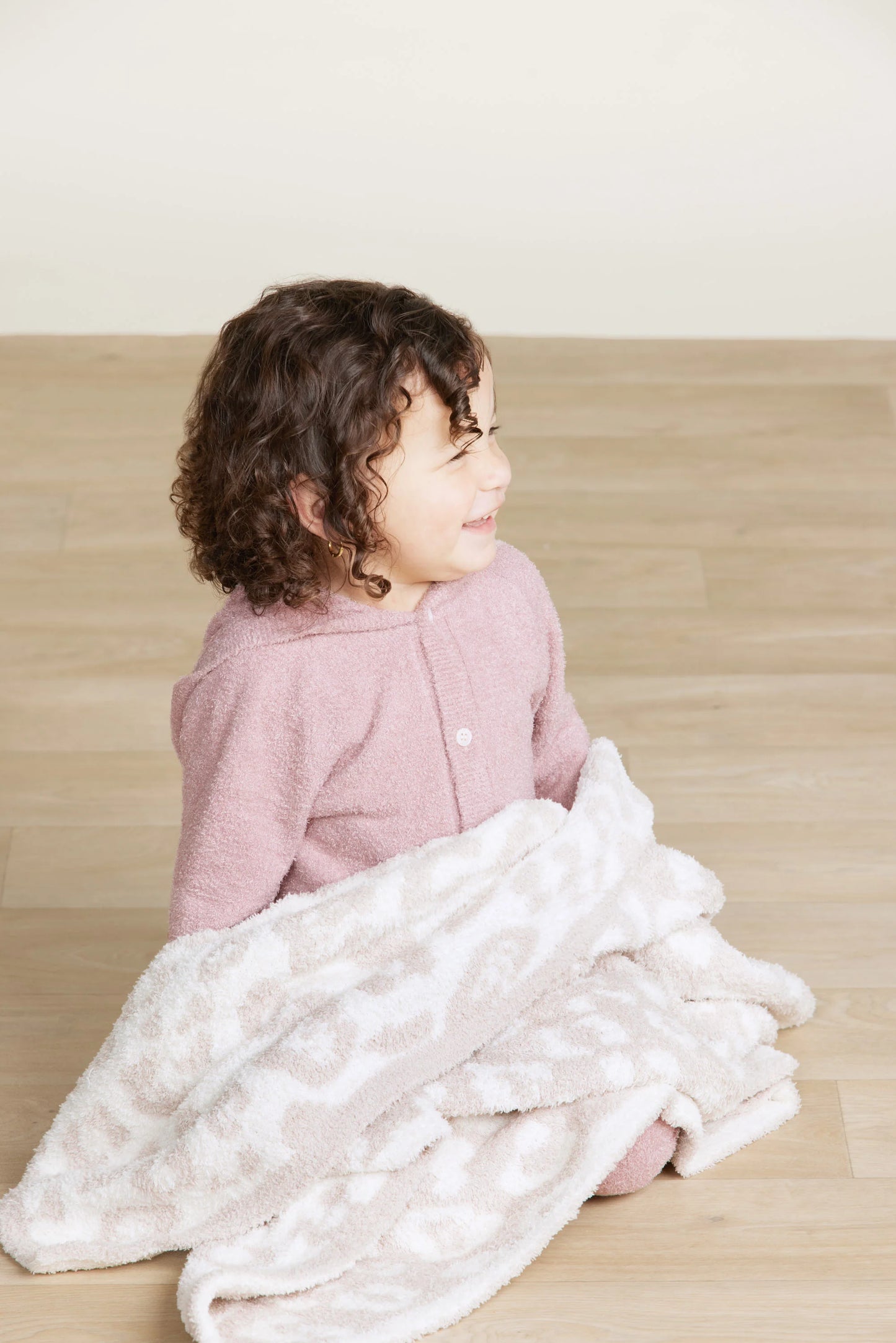 Barefoot Dreams CozyChic Barefoot In The Wild Baby Blanket-Stone/Cream