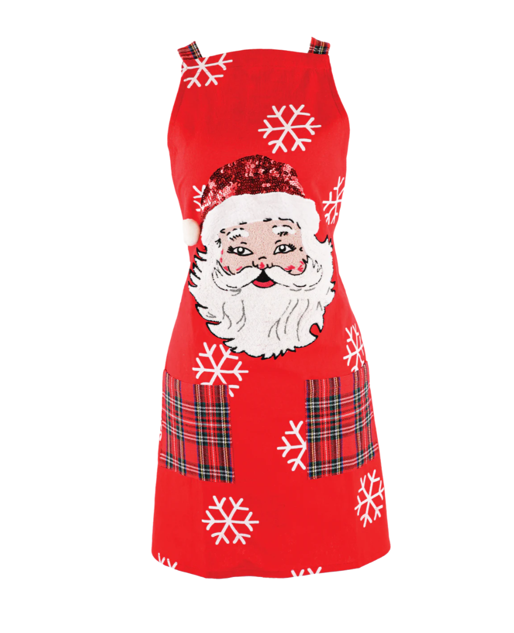 Sequined Santa Apron - Adult