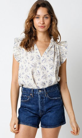 FINAL SALE Darcy Flutter Sleeve Top