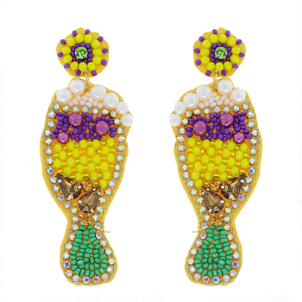 Mardi Gras Cocktail Earrings