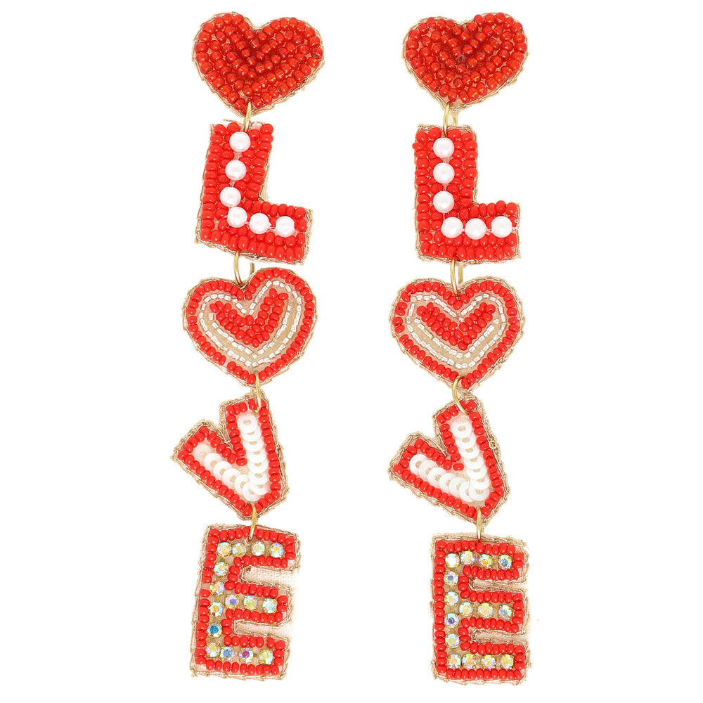 "Love" Valentine Jeweled Earrings