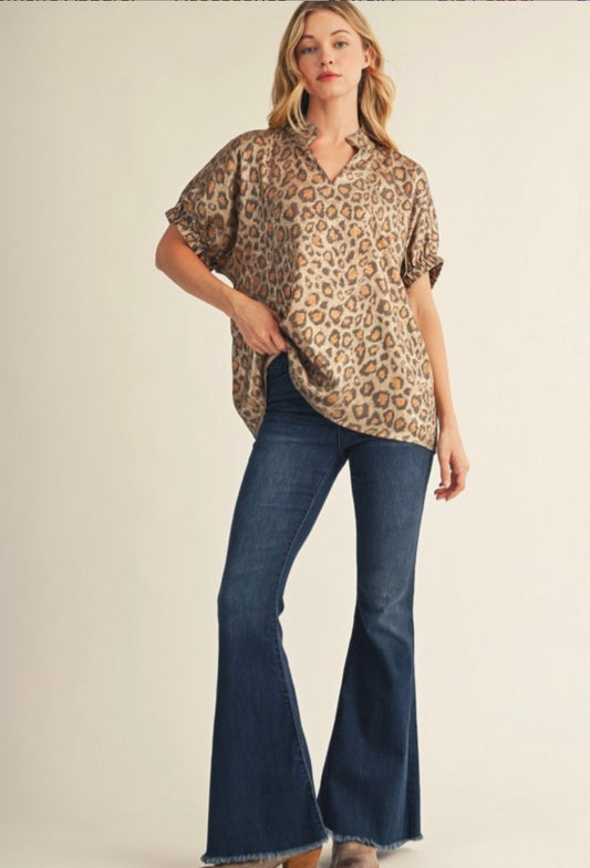 Metallic Leopard Top