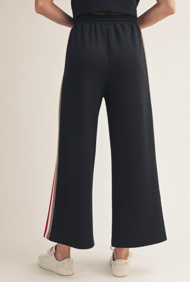 Side Color Band Accent Casual Pants