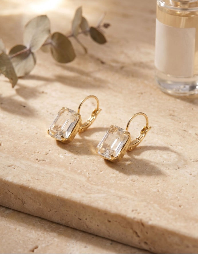 Octavia Dangle Earrings-Crystal