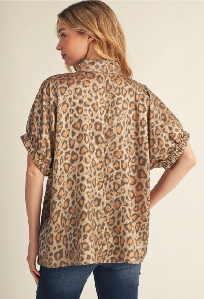 Metallic Leopard Top
