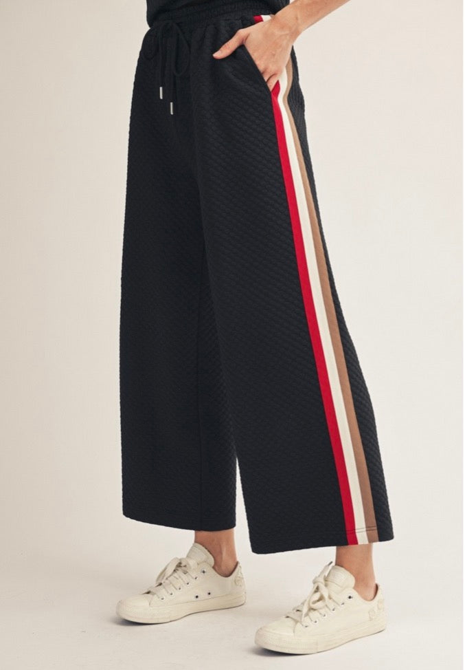 Side Color Band Accent Casual Pants