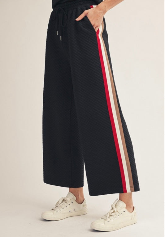 Side Color Band Accent Casual Pants