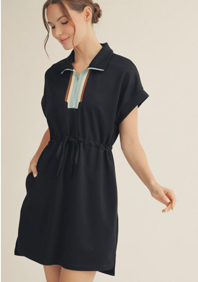 Drawstring Waist Casual Dress