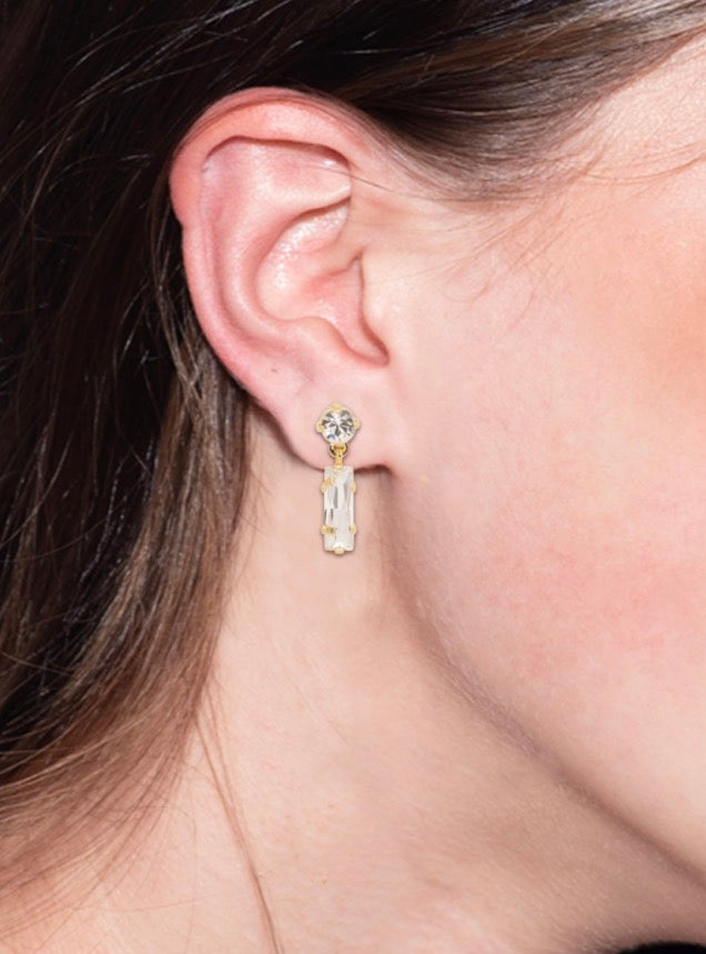 Bindi Studded Dangle Earrings-Crystal