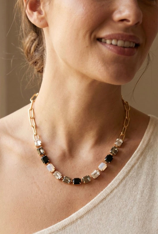 Octavia Paperclip Tennis Necklace-Starry Night