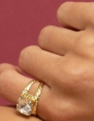Izzy Adjustable Cocktail Ring-Crystal