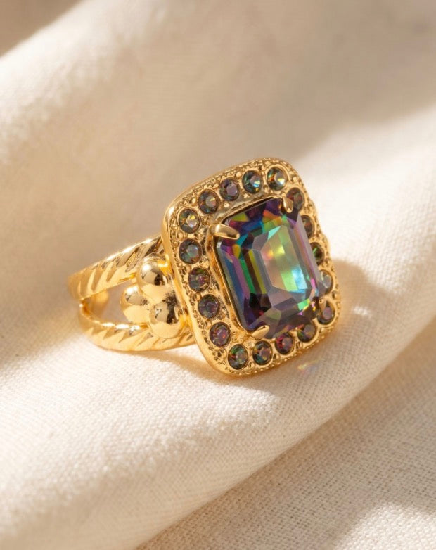 Opulent Octagon Cocktail Ring-Volcano