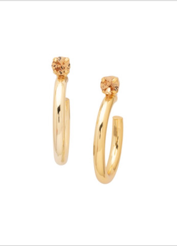 Keeley Studded Hoop Earrings-Light Colorado
