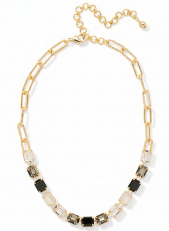 Octavia Paperclip Tennis Necklace-Starry Night