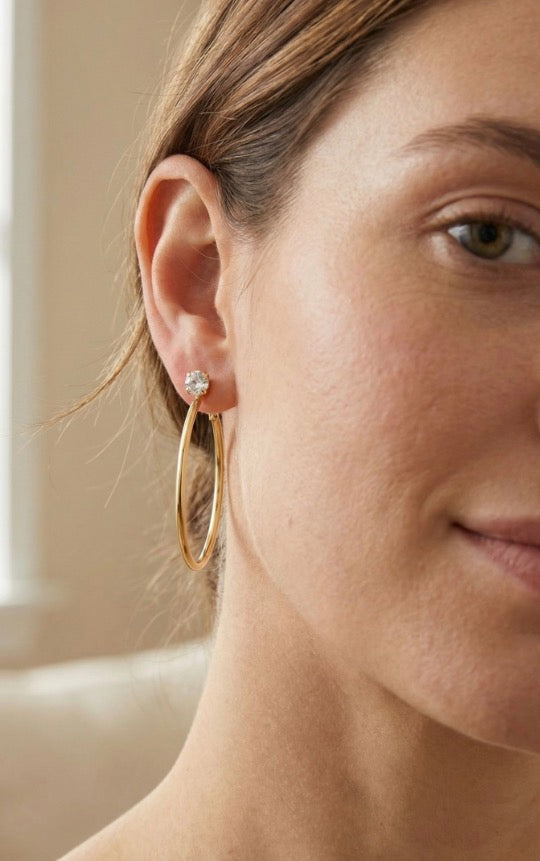 Mini Serafina Hoop Earrings-Crystal