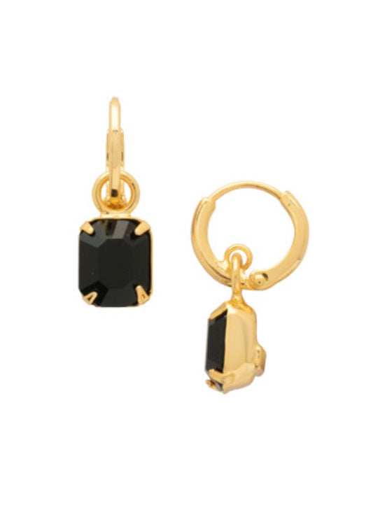 Octavia Huggie Hoop Earrings-Jet