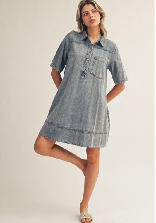 Washed Denim Dress