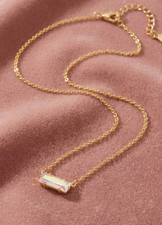 Bindi Pendant Necklace-Aurora Borealis