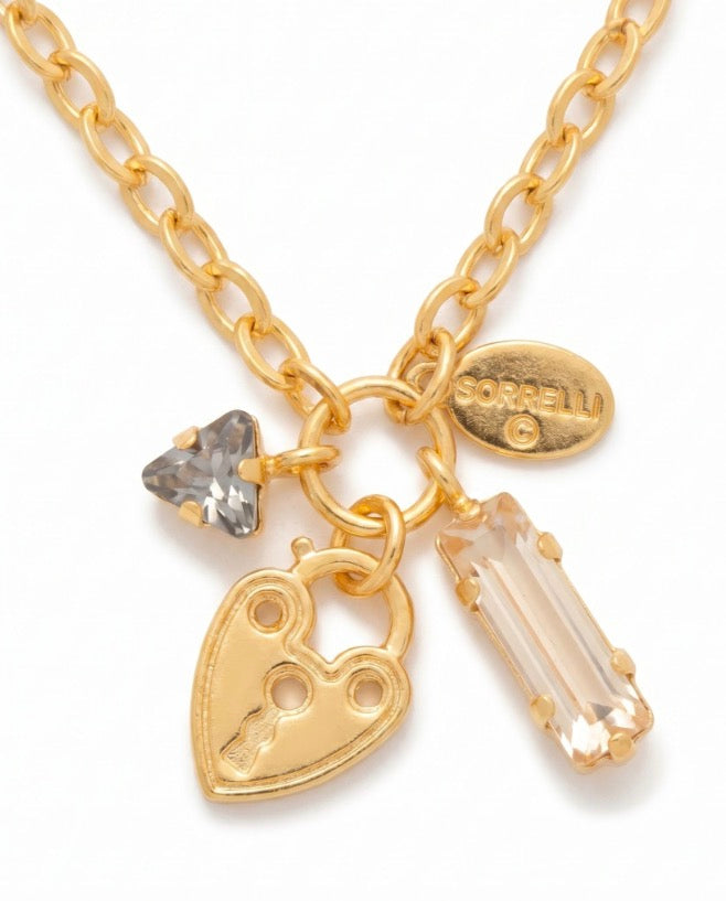 Heart Lock Charm Necklace-City Neutral