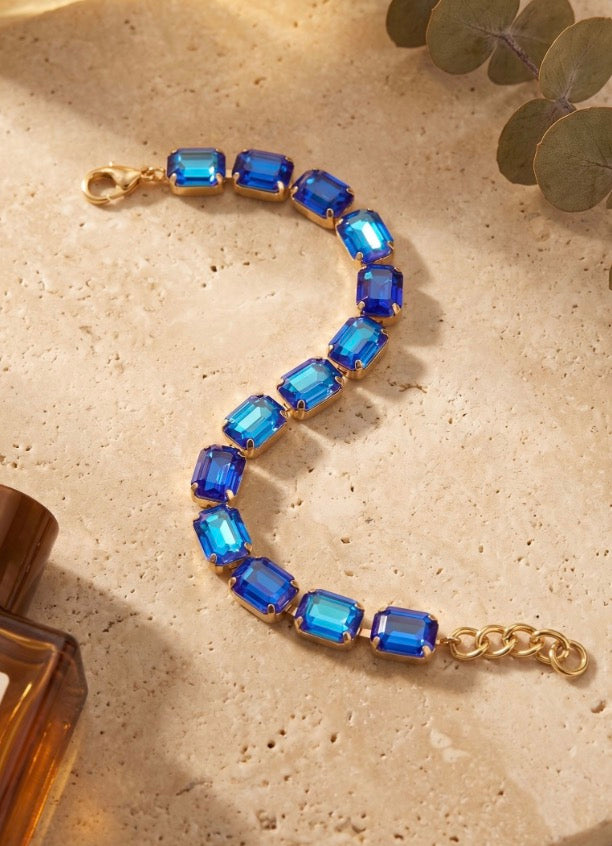 Octavia Repeating Tennis Bracelet-Royal Blue Delite