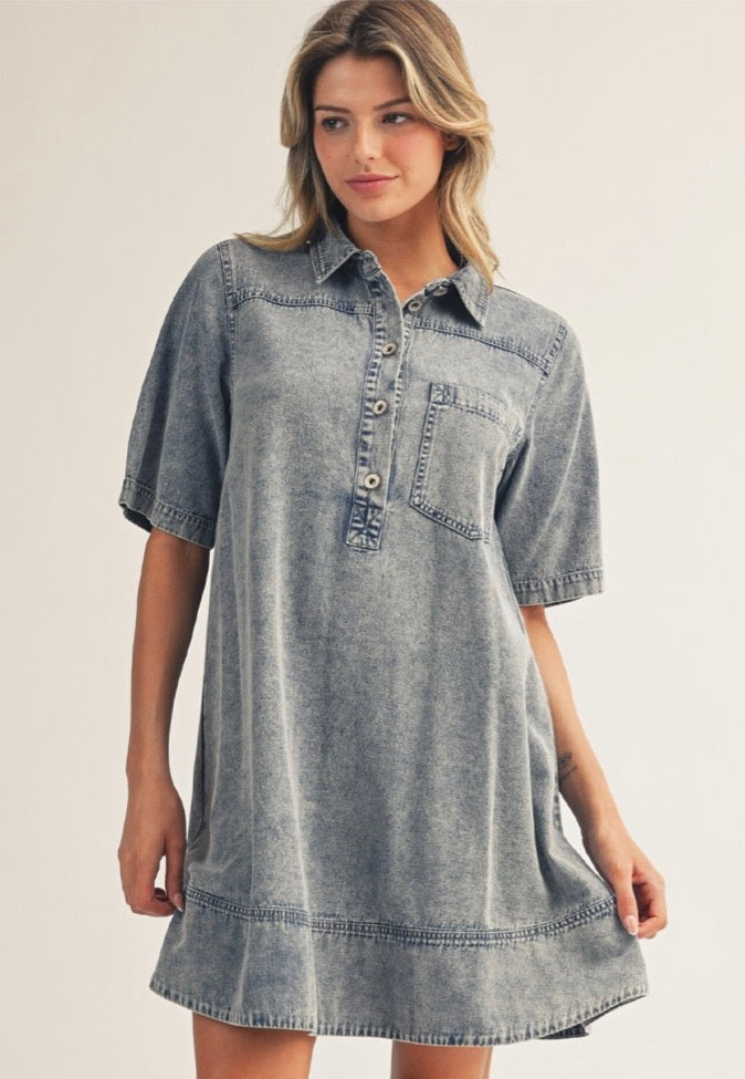 Washed Denim Dress