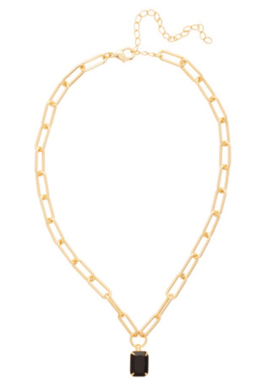 Nia Pendant Necklace-Jet