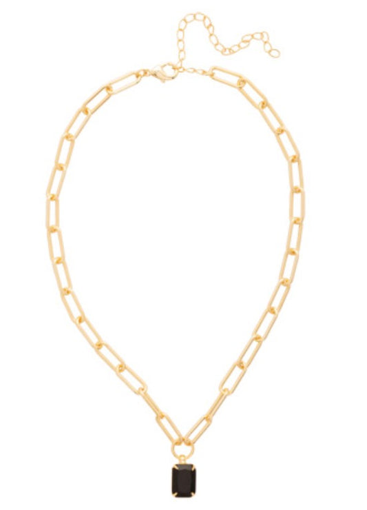 Nia Pendant Necklace-Jet