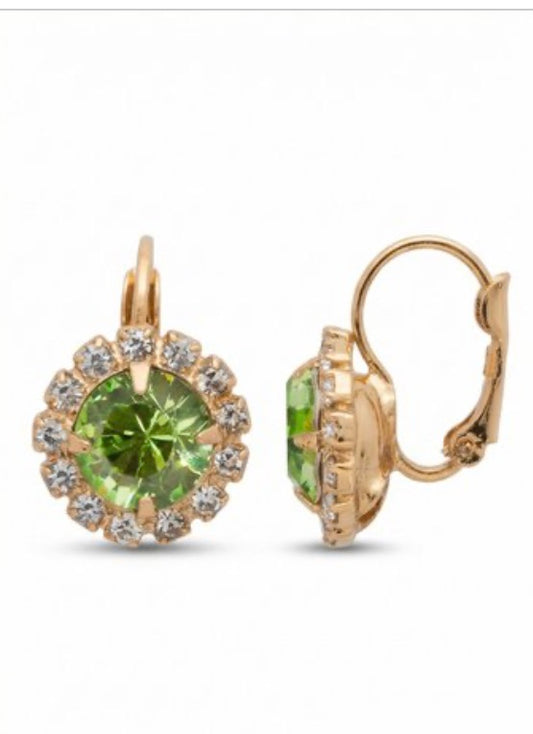 Haute Halo Dangle Earrings-Peridot
