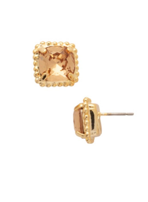 Izzy Decorated Stud Earrings-Light Colorado