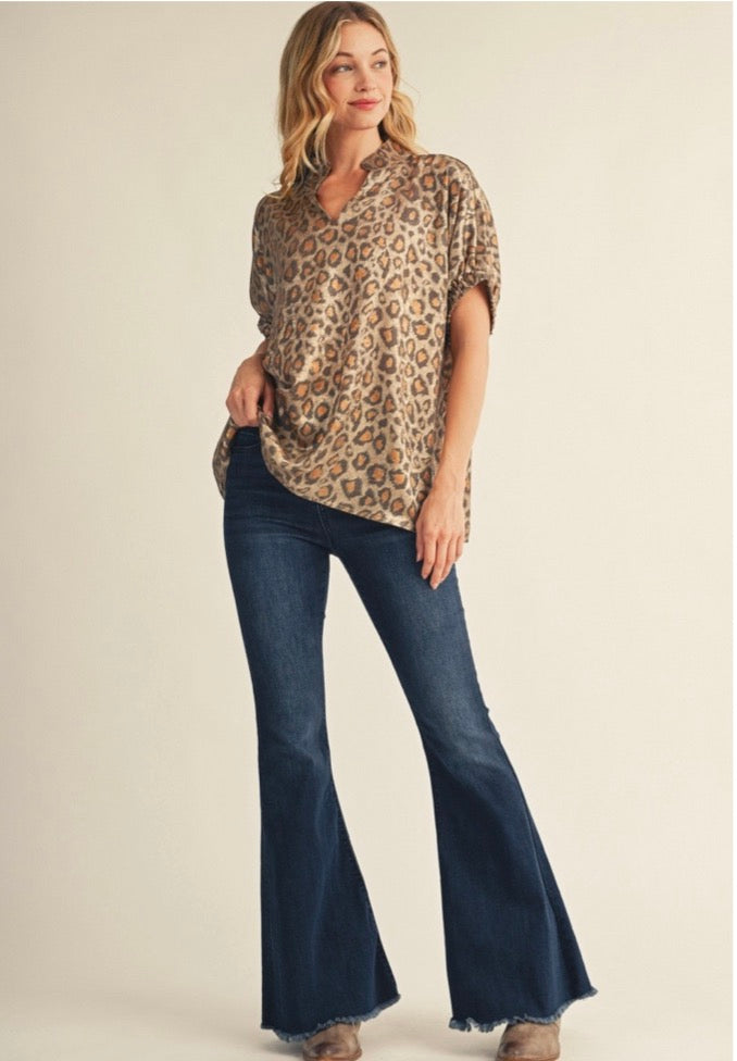 Metallic Leopard Top