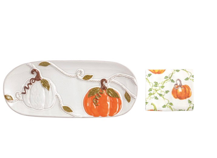 Pumpkin Hostess Tray Set
