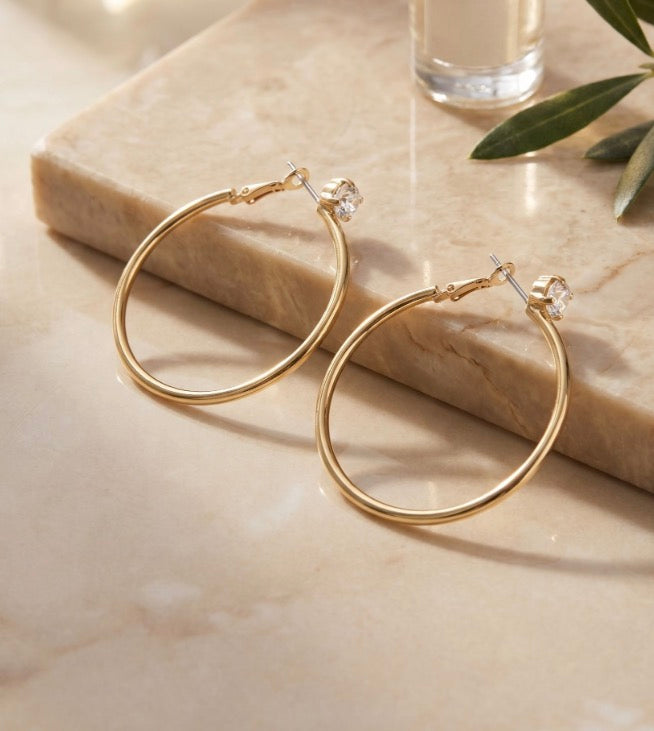 Mini Serafina Hoop Earrings-Crystal
