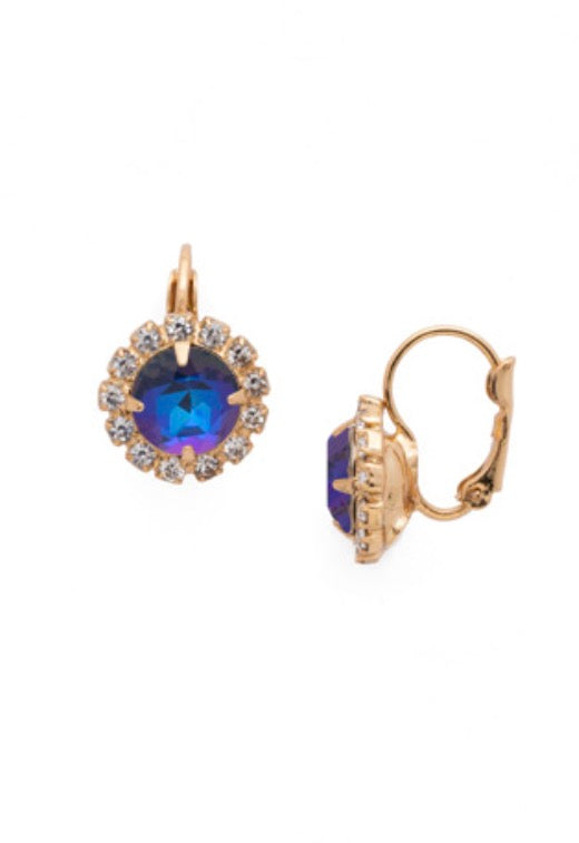 Haute Halo Dangle Earrings-Royal Blue Delite
