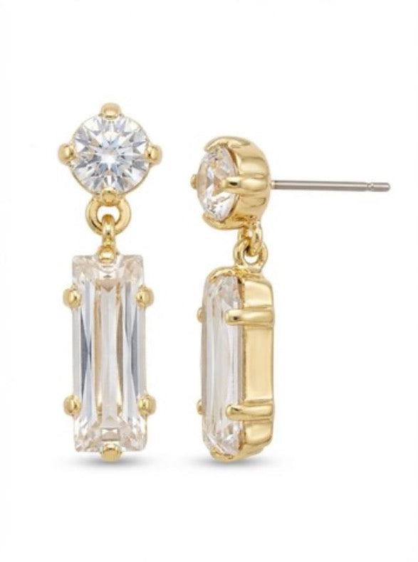 Bindi Studded Dangle Earrings-Crystal