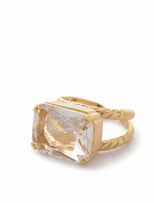 Kathleen Adjustable Cocktail Ring-Crystal