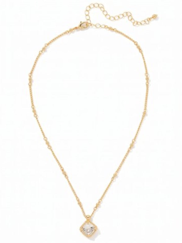 Izzy Decorated Pendant Necklace-Crystal