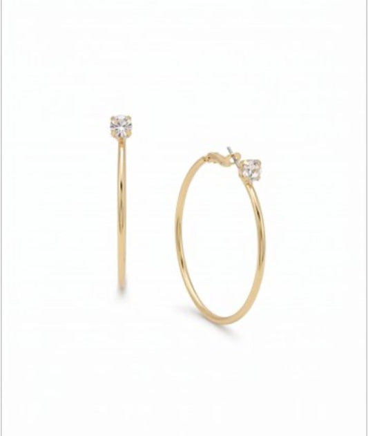 Mini Serafina Hoop Earrings-Crystal