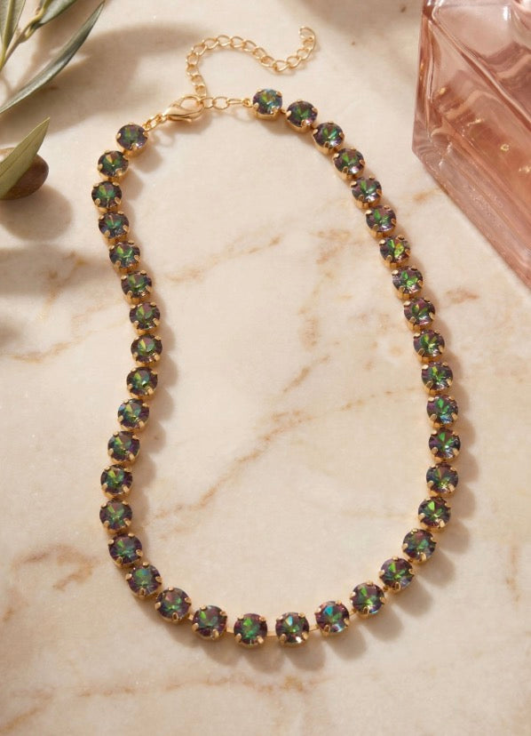 Matilda Tennis Necklace-Volcano