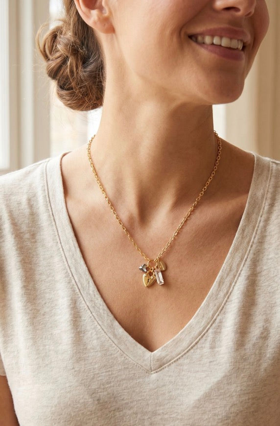 Heart Lock Charm Necklace-City Neutral
