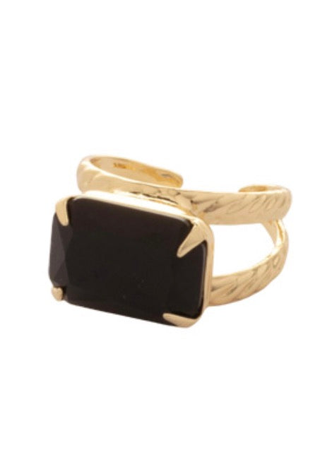 Emerald Cocktail Ring-Jet