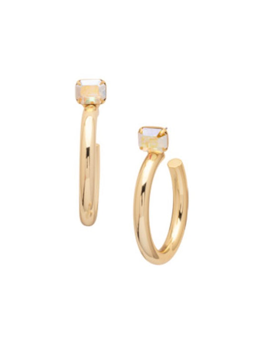 Keeley Emerald Cut Hoop Earrings-Aurora Borealis