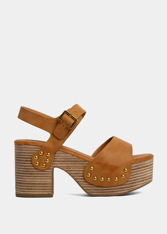 Gia Retro Platform Sandal-Camel