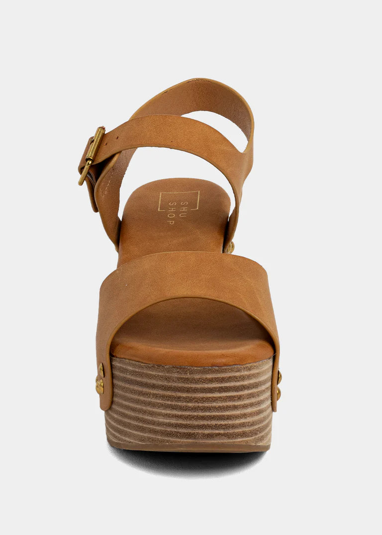Gia Retro Platform Sandal-Camel
