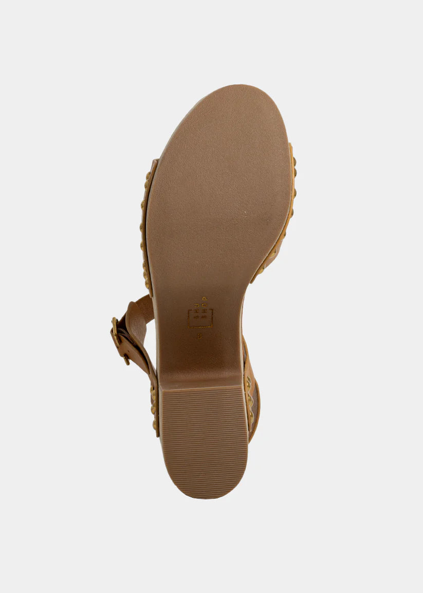 Gia Retro Platform Sandal-Camel