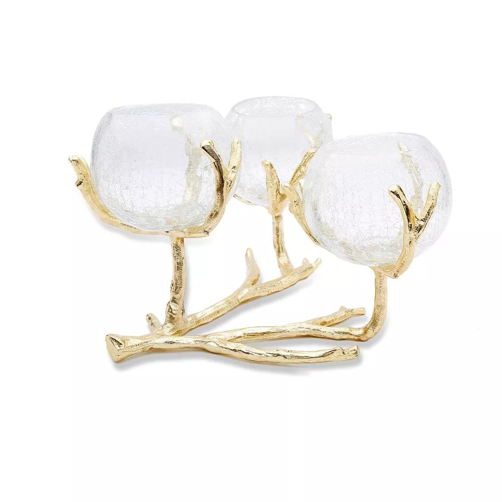 Gold 3 Branch Centerpiece