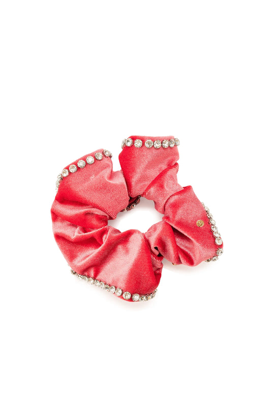 Chloe Embellished Scrunchie-Rose